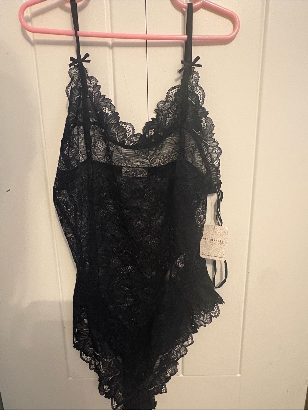 Free People Black Lace Bodysuit